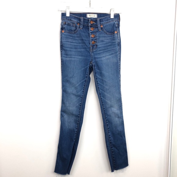 Madewell 10” High Rise Skinny Crop Jeans Button - Picture 2 of 10